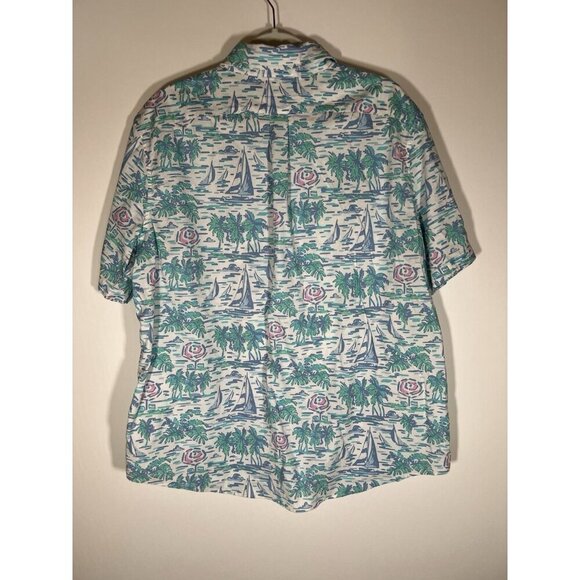Vineyard Vines slim fit Murray SS tropical Ocean Terrace sailing shirt XL beach - Picture 3 of 10